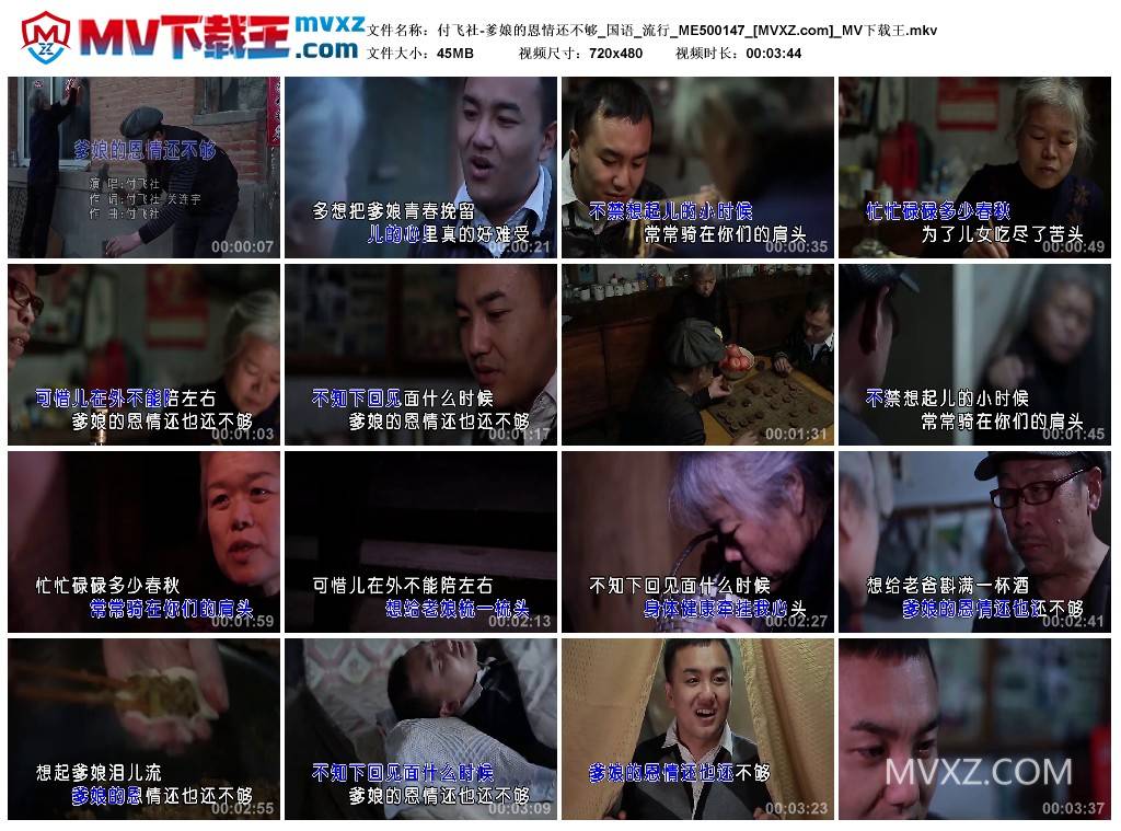 付飞社-爹娘的恩情还不够_国语_流行_ME500147